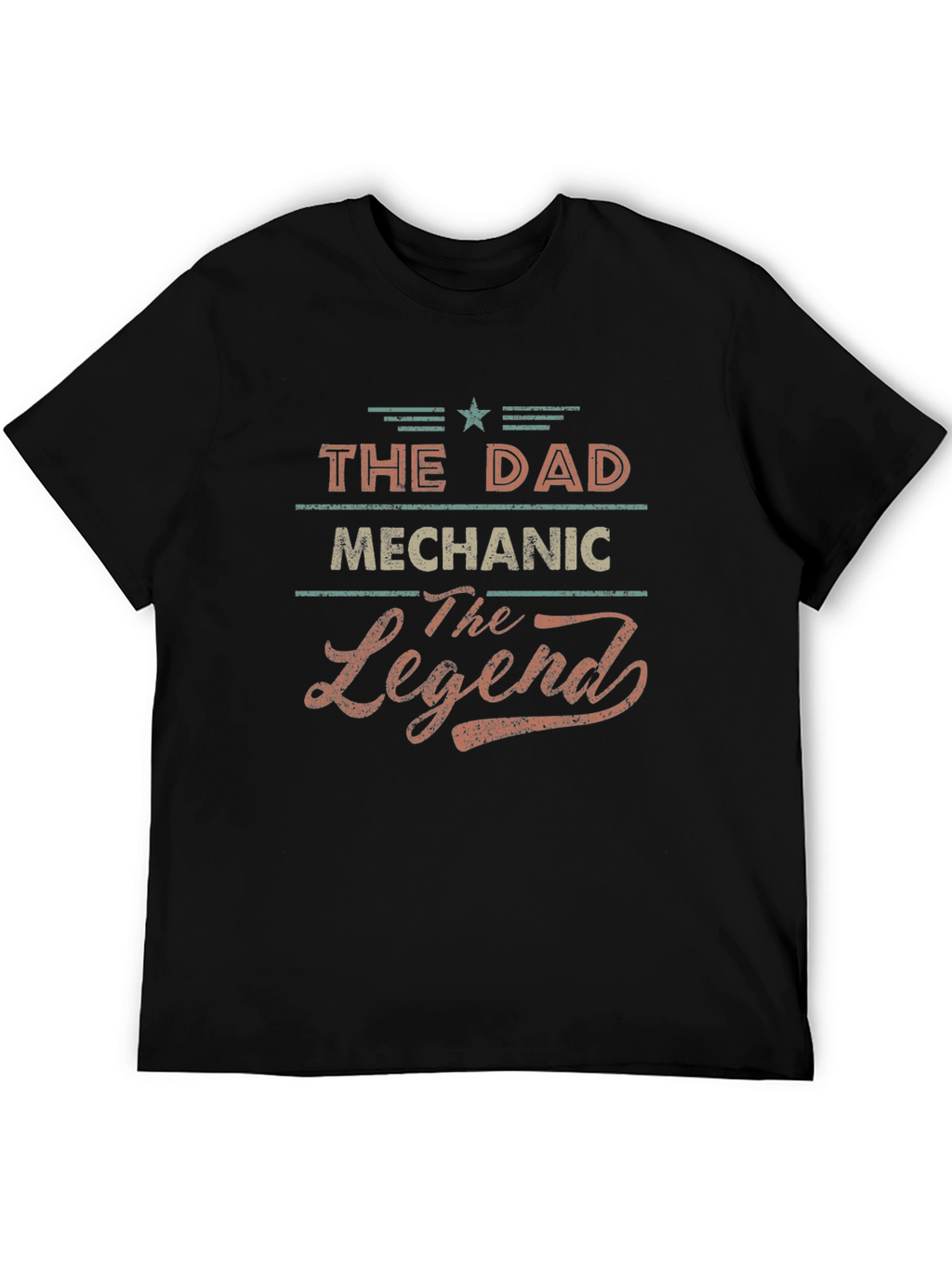 The Dad Mechanic The Legend Black T-Shirt