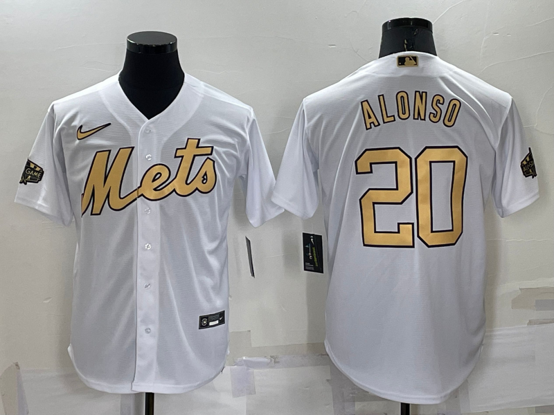 Men's New York Mets Pete Alonso #20 White Stitched Jerseys