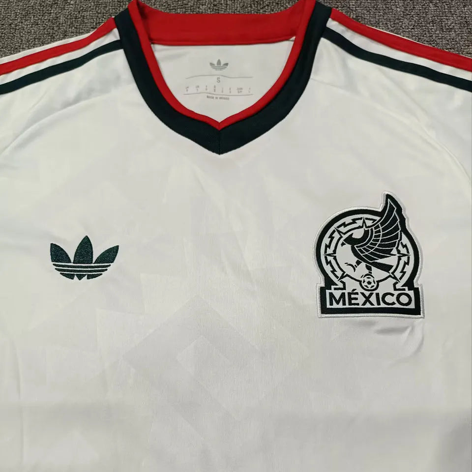 2026/27 Mexico Away White Fans Long Sleeve Soccer Jersey Detail 1