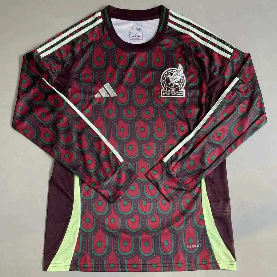 2024/25 Mexico Home Long Sleeve Soccer Jersey Front