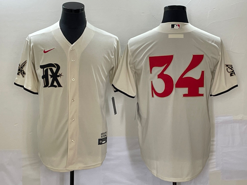 Men's Texas Rangers Nolan Ryan #34 Cream 2023 City Connect Replica Player Jerseys