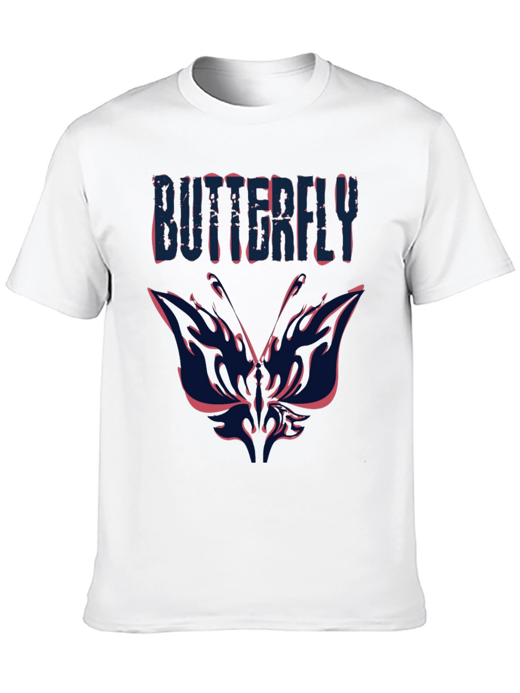 Butterfly Graphic Print Mens Black T-Shirt