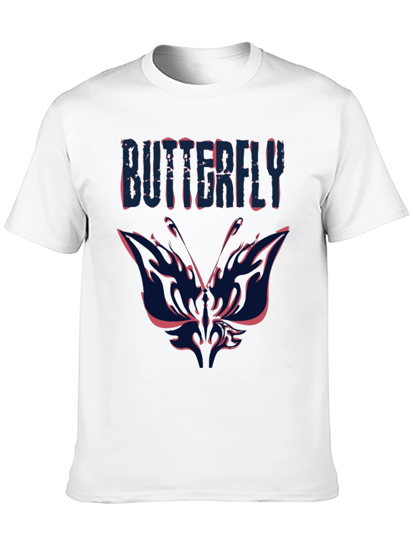 Butterfly Graphic Print Mens Black T-Shirt
