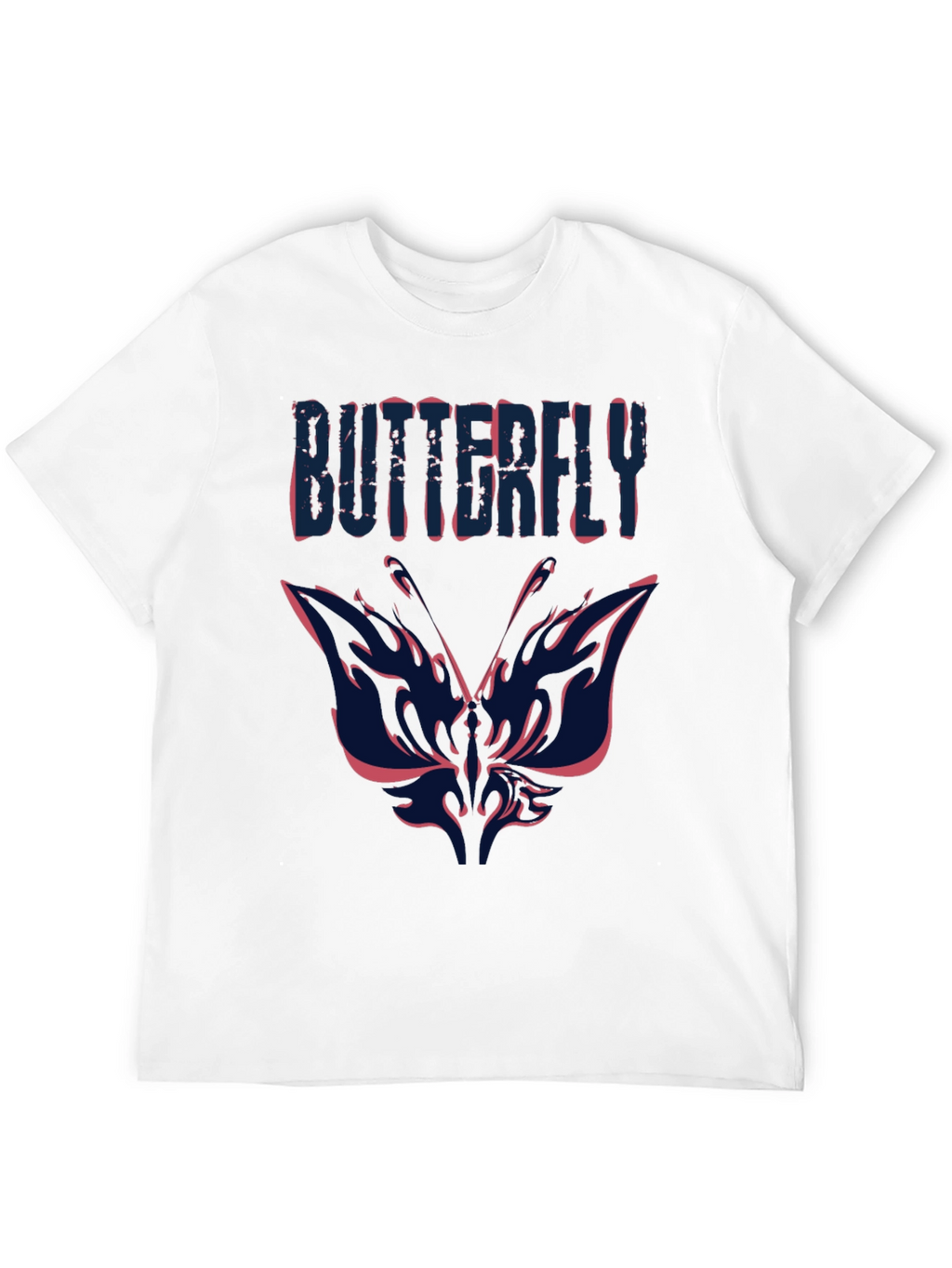 Butterfly Graphic Print Mens Black T-Shirt