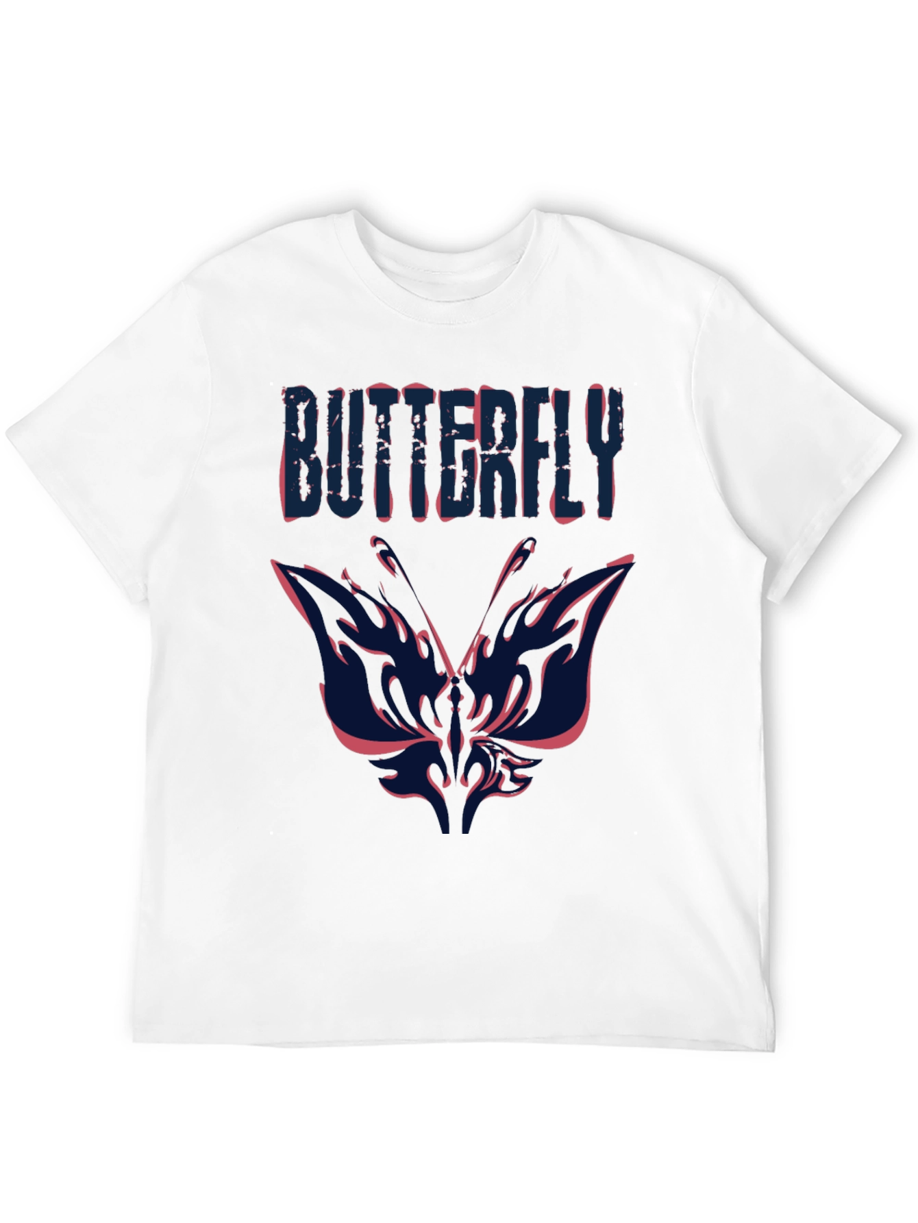 Butterfly Graphic Print Mens Black T-Shirt