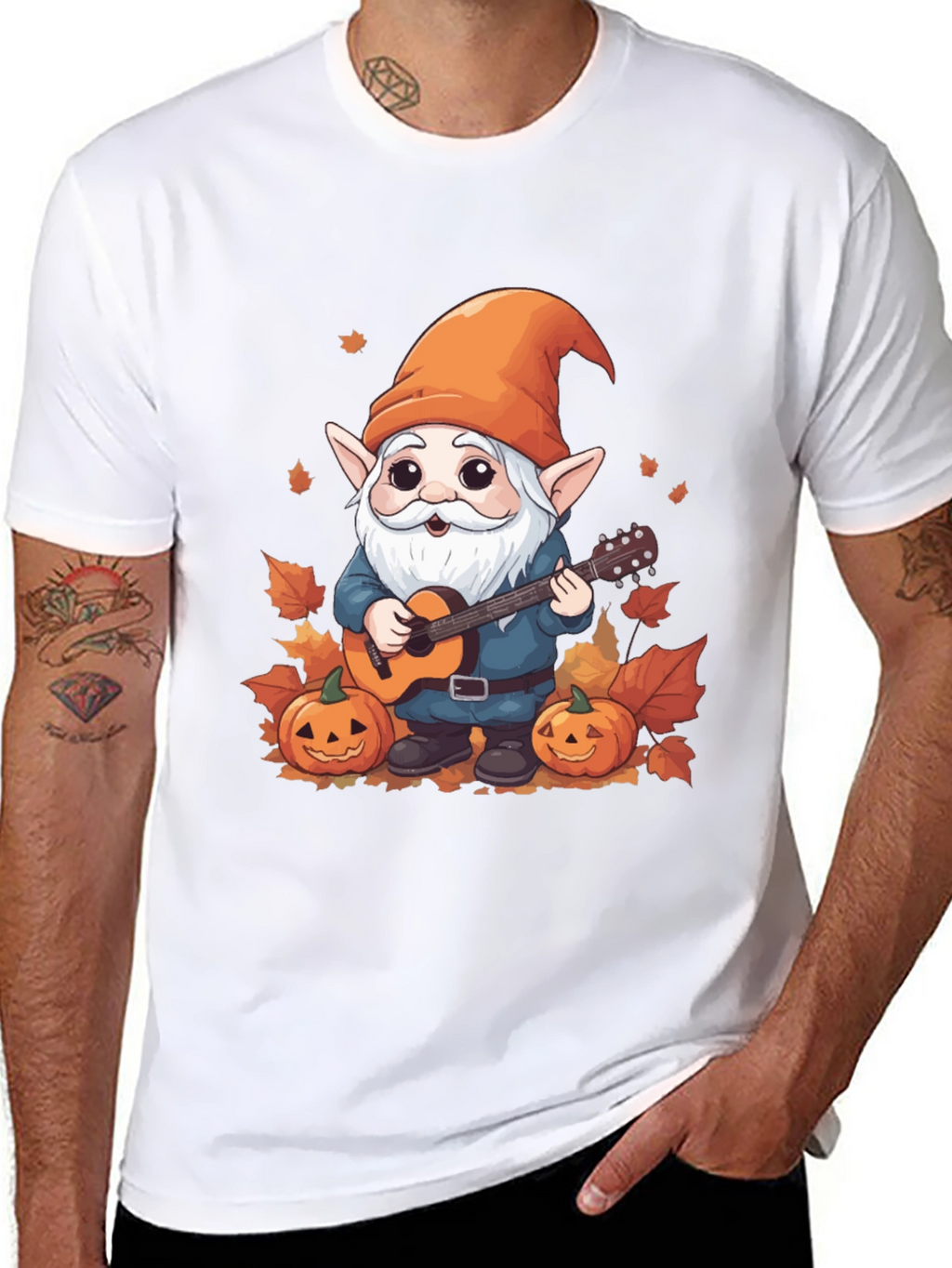 Autumn Gnome Guitarist Graphic Tee