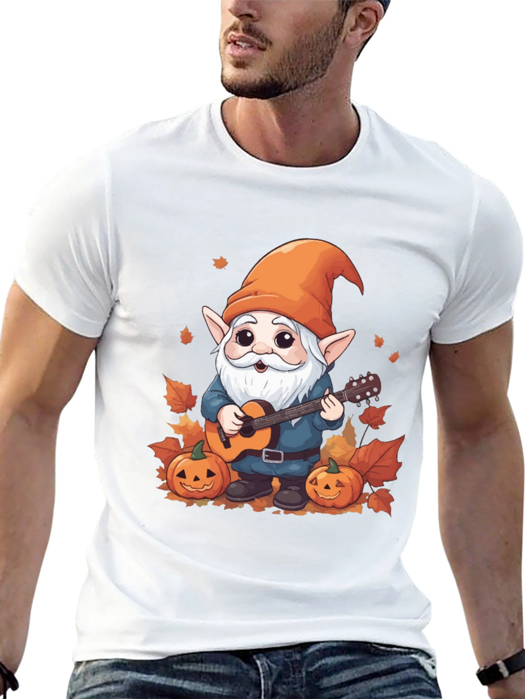 Autumn Gnome Guitarist Graphic Tee