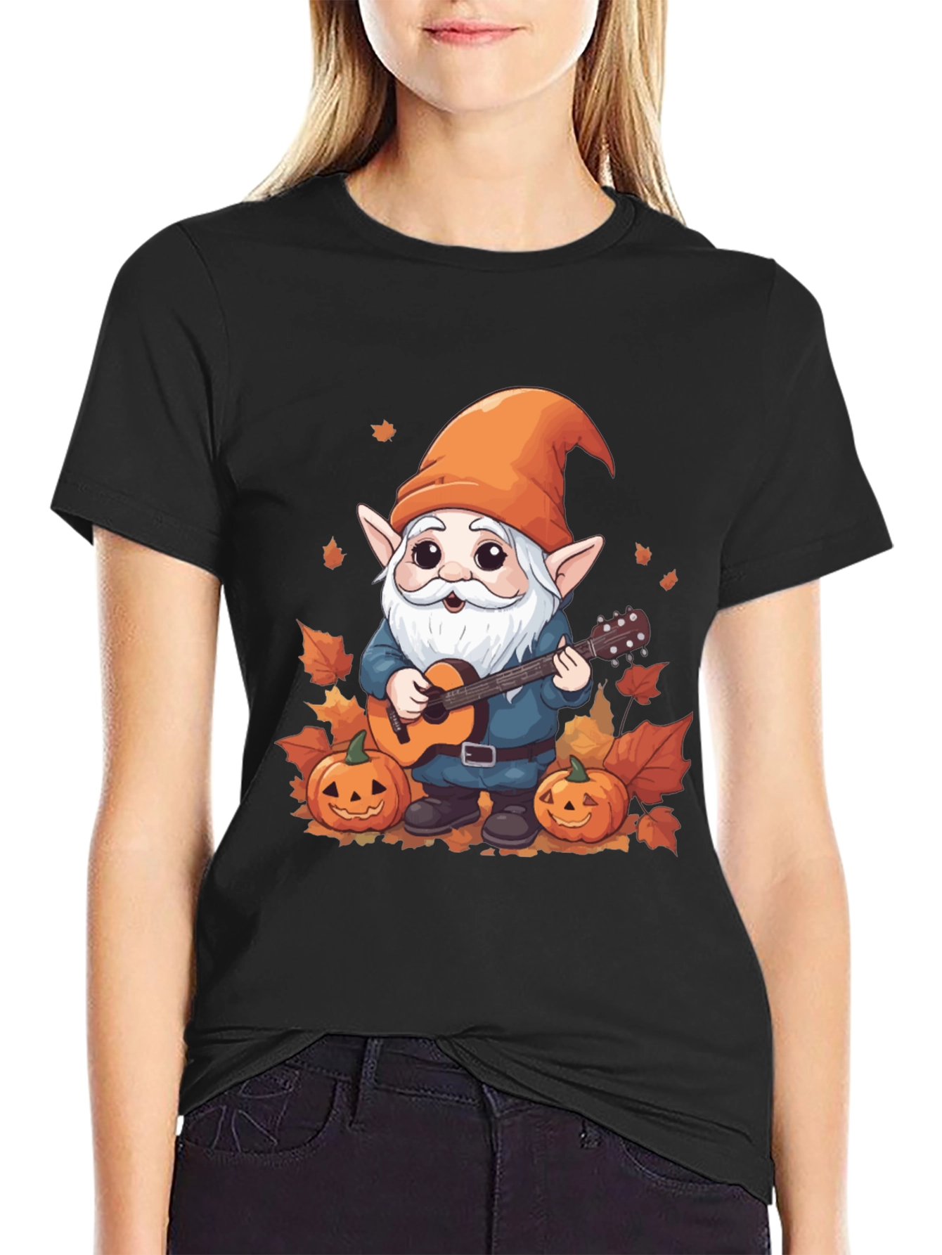 Autumn Gnome Guitarist Graphic Tee
