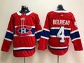 Men's Montreal Canadiens Jean Beliveau #4 Red Player Game Jerseys