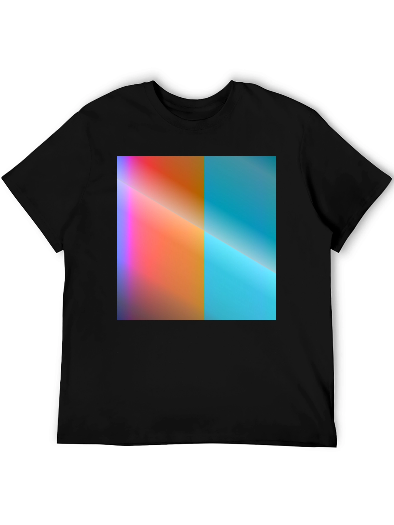 Gradient Color Block Tee - Modern Style
