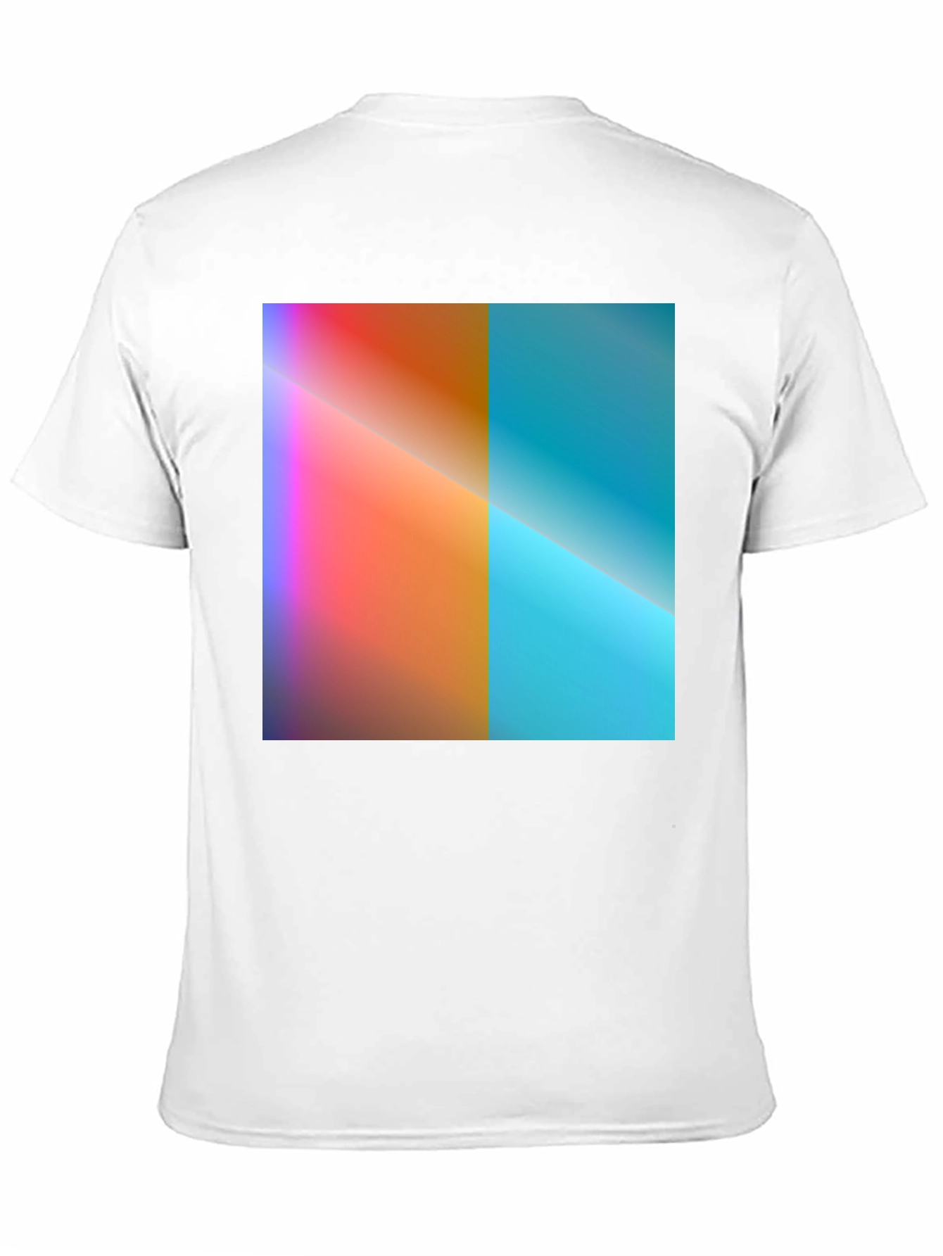 Gradient Color Block Tee - Modern Style
