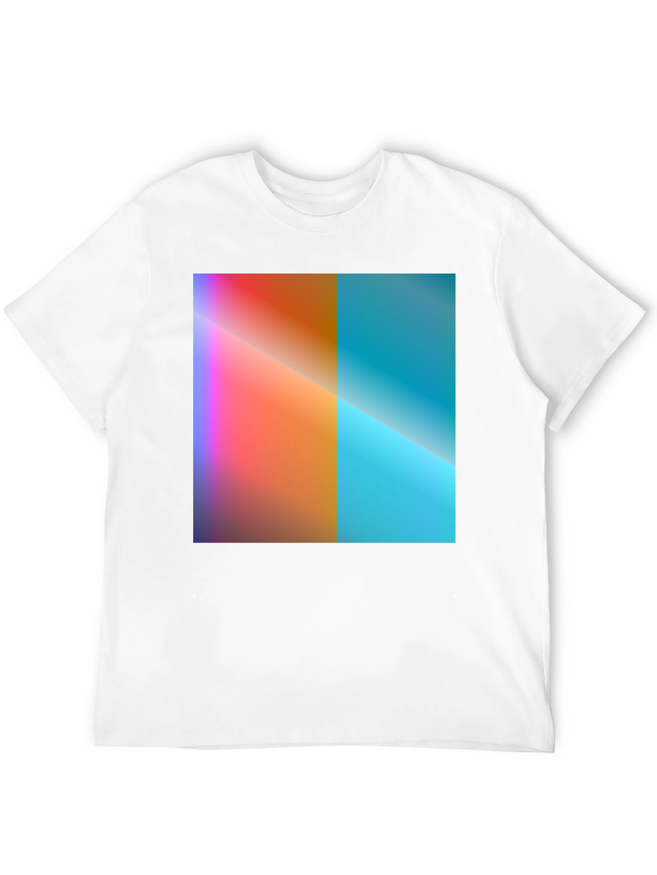 Gradient Color Block Tee - Modern Style