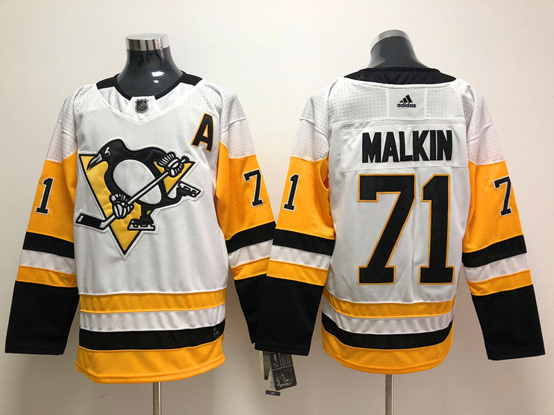 Men's Pittsburgh Penguins Evgeni Malkin #71 White Game Jerseys