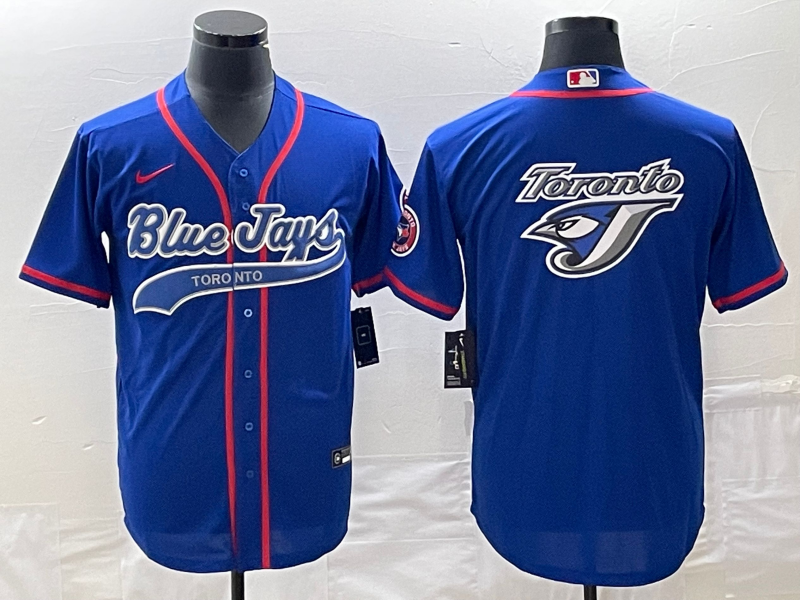 Men's Toronto Blue Jays Blue Replica Team Logo Jerseys