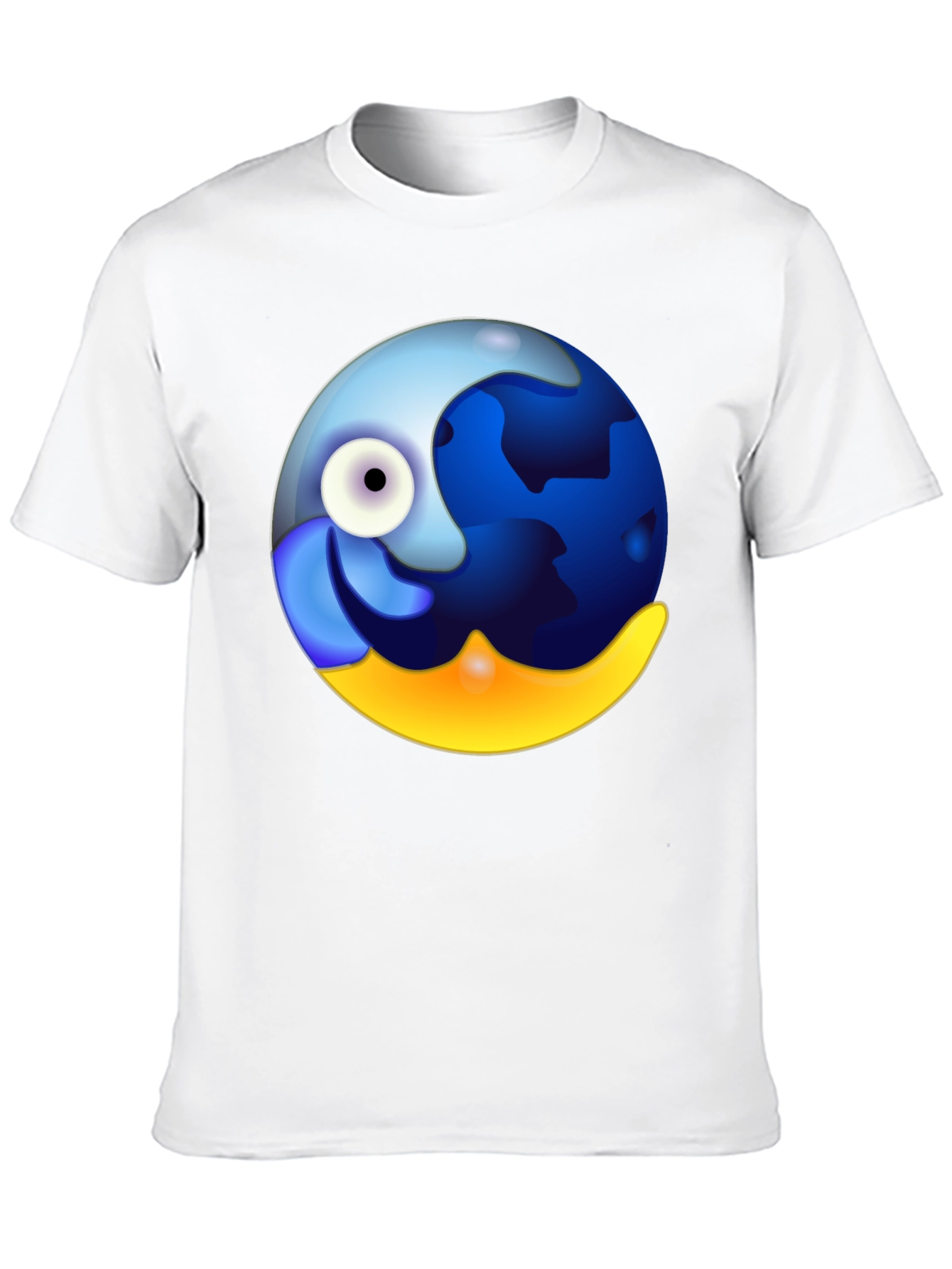 Whimsical Globe Graphic Tee - Black Cotton Comfort