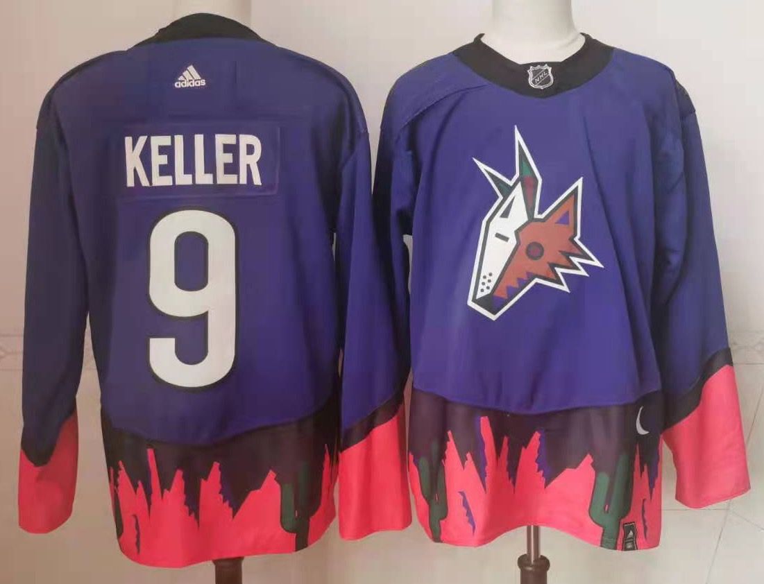 Men's Arizona Coyotes Clayton Keller #9 Blue Breakaway Player Jerseys