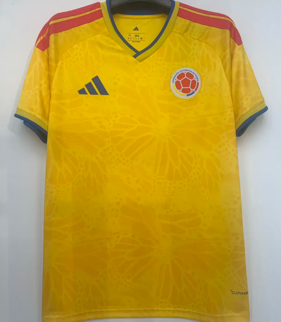 2026/27 Colombia 1:1 Quality Home Yellow Fans Soccer Jersey (Have Right Patch 有右臂章 黑底白字） Back