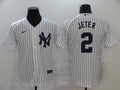 Men's New York Yankees Derek Jeter #2 White Replica Baseball Jerseys