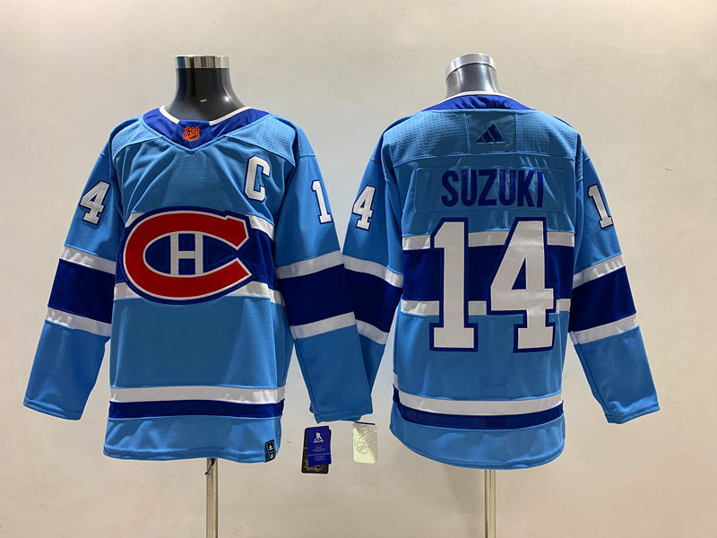 Men's Montreal Canadiens Nick Suzuki #14 Blue Player Jerseys