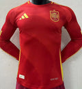 2024/25 Spain Home Red Player Version Long Sleeve Jersey Front
