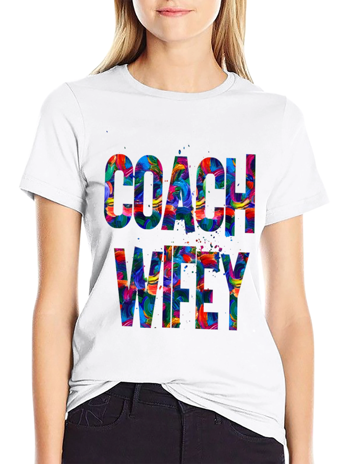 Coach Wifey Graphic Tee - Colorful Design Comfortable Fit