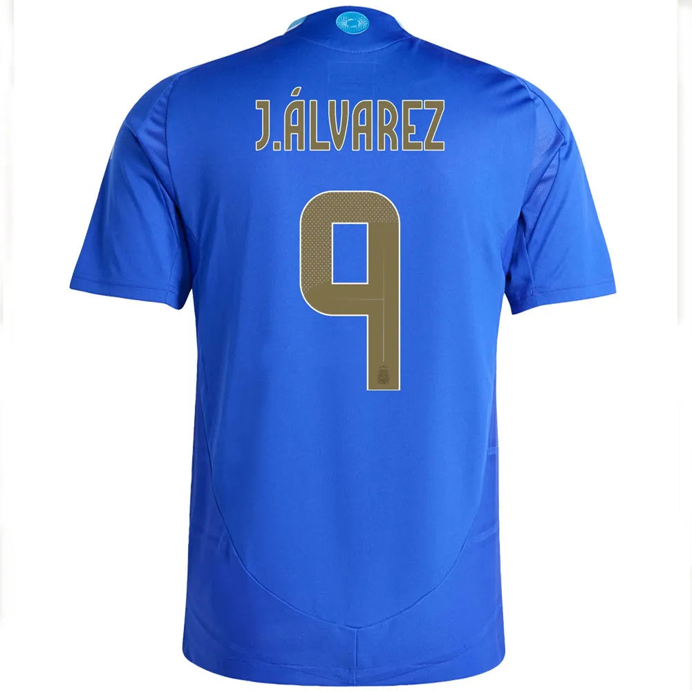 J. Á LVAREZ # 9 Argentina Away Blue Fans Soccer Jersey 2024/25 ★★ Front