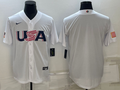 Men's 2023 World Baseball Classic USA White Blank Jerseys