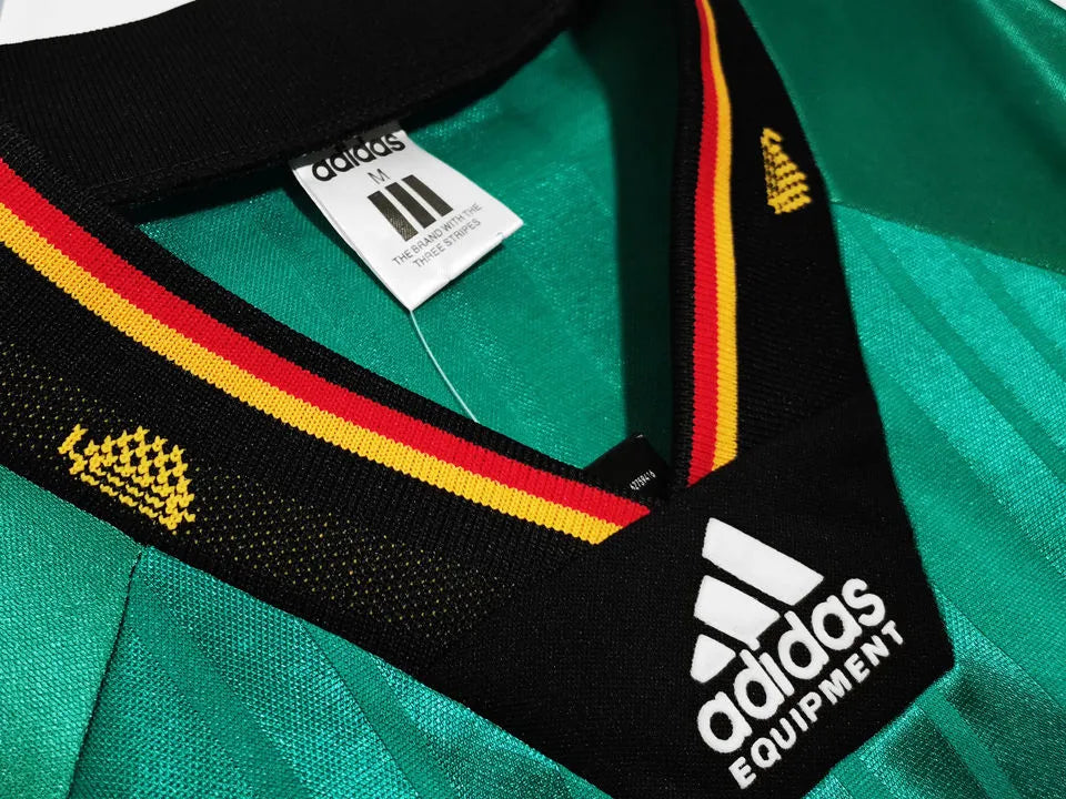 1992 Germany Away Green Retro Soccer Jersey Detail 1