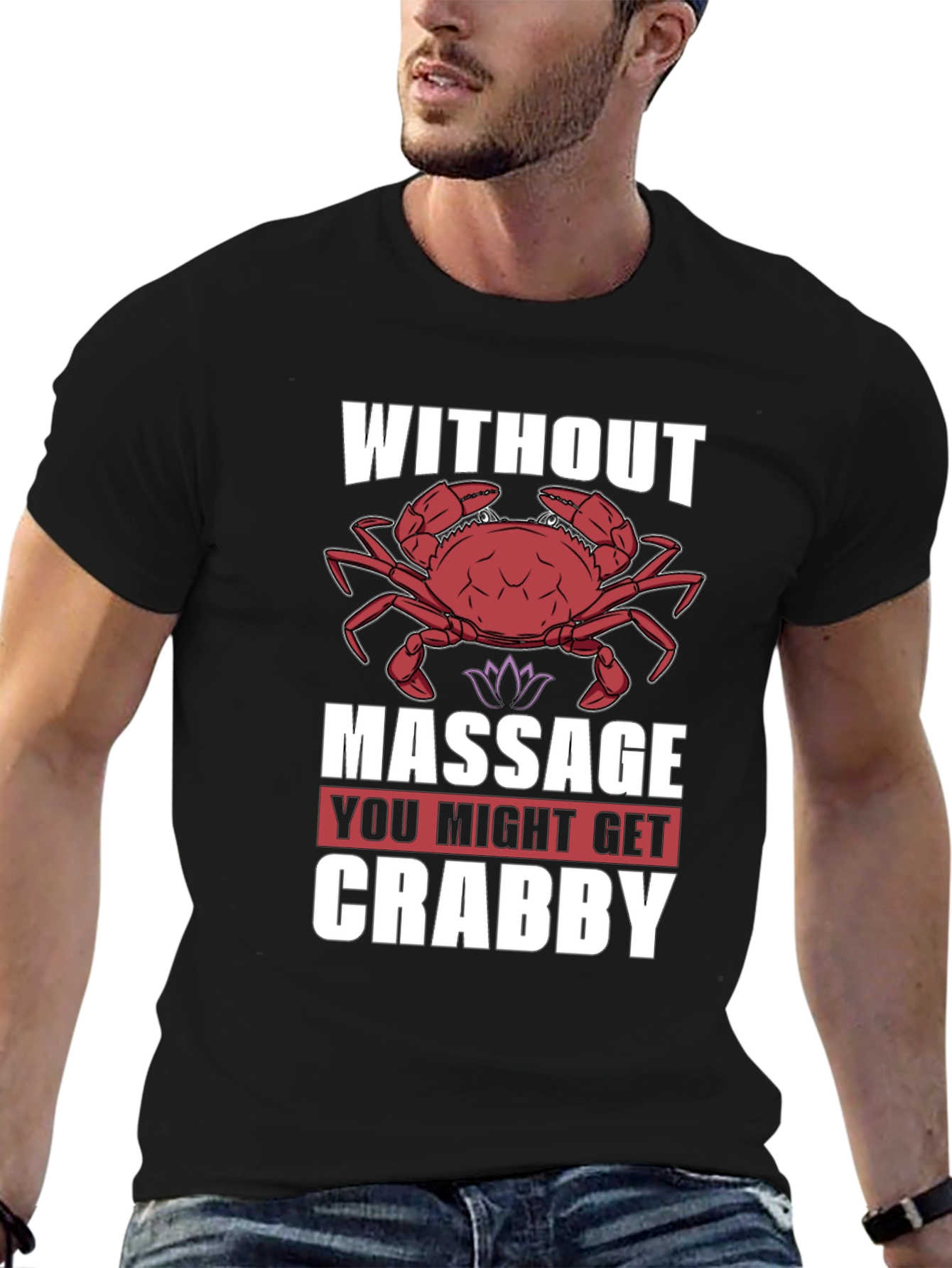 Crabby Massage T-Shirt - Funny Spa Day Apparel