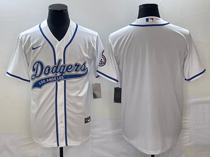 Men's Los Angeles Dodgers White Blank Jerseys Joint Edition