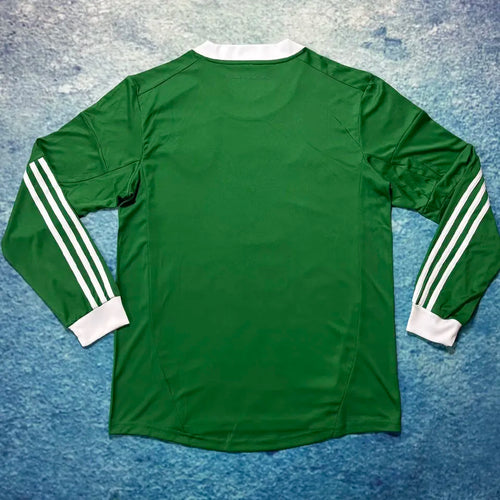 2012 Germany Away Green Retro Long Sleeve Soccer Jersey Back