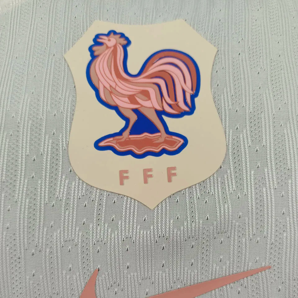 2025/26 France Away White Player Version Soccer Jersey Detail 1