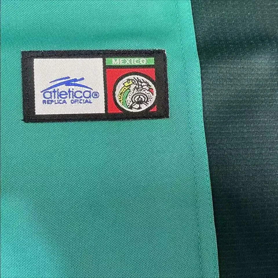 2002 Mexico Home Green Retro Soccer Jersey Detail 4