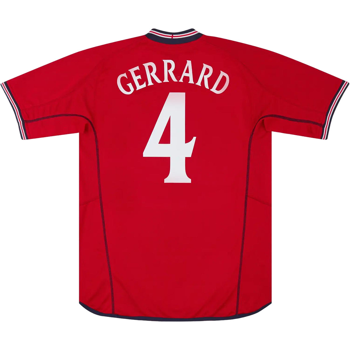 Gerrard #4 Retro England Away Jersey World Cup 2002 Front