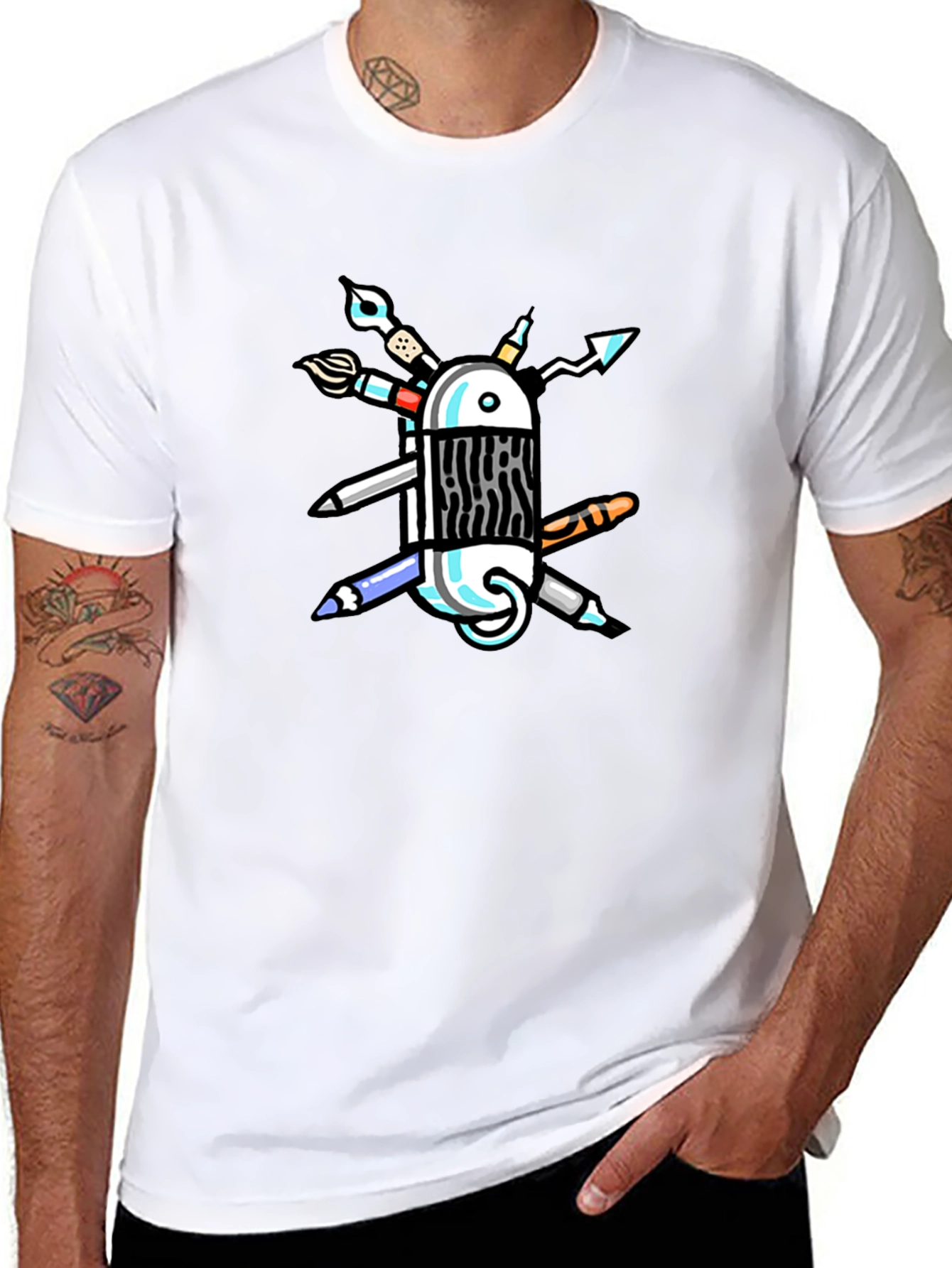 Artist Tool T-Shirt - Creative Swiss Army Design