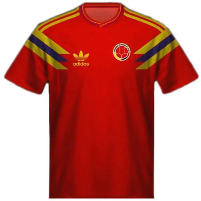 1990 Colombia Home Retro Soccer Jersey Front