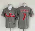 Men's Philadelphia Phillies Trea Turner #7 Gray Replica Player Jerseys
