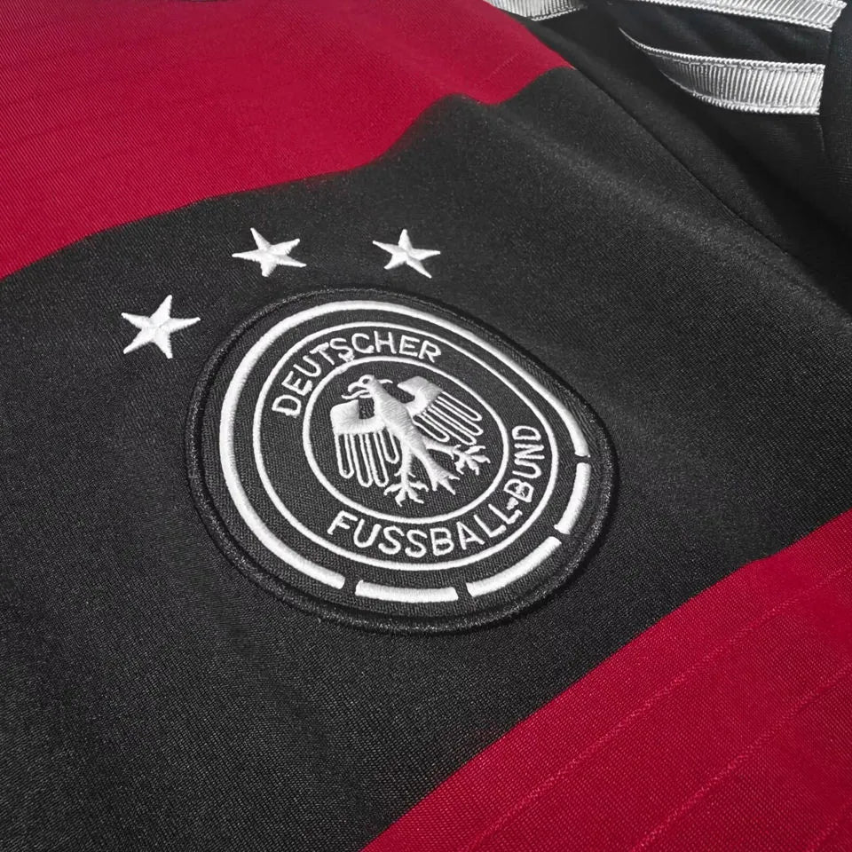 2014 Germany Away Balck And Red Retro Soccer Jersey 3 Start三星 Detail 2