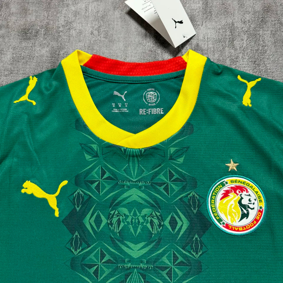 2026/27 Senegal Away Green Fans Soccer Jersey (Have Right Patch 有右臂章 白底黑字） Detail 2