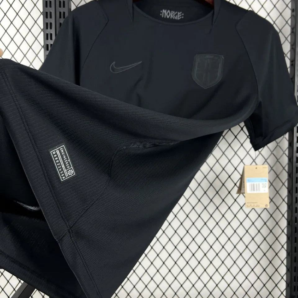2026/27 Norway Away Black Fans Soccer Jersey (Have Right Patch 有右臂章 白底黑字） Detail 4