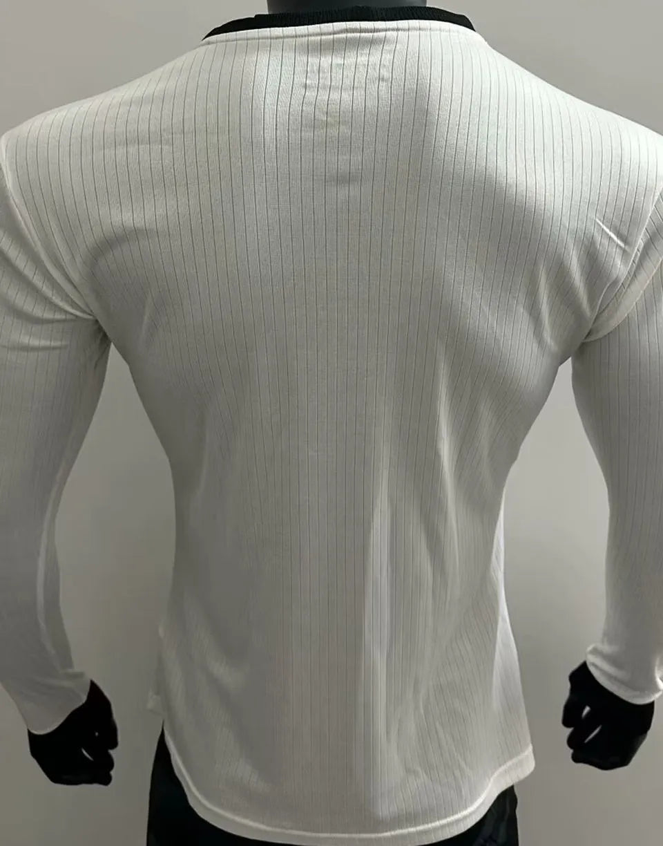 2025 Germany 125Th White Player Version Long Sleeve Soccer Jersey Back