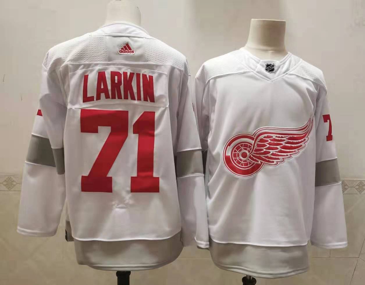 Men's Detroit Red Wings Dylan Larkin #71 White Breakaway Player Jerseys