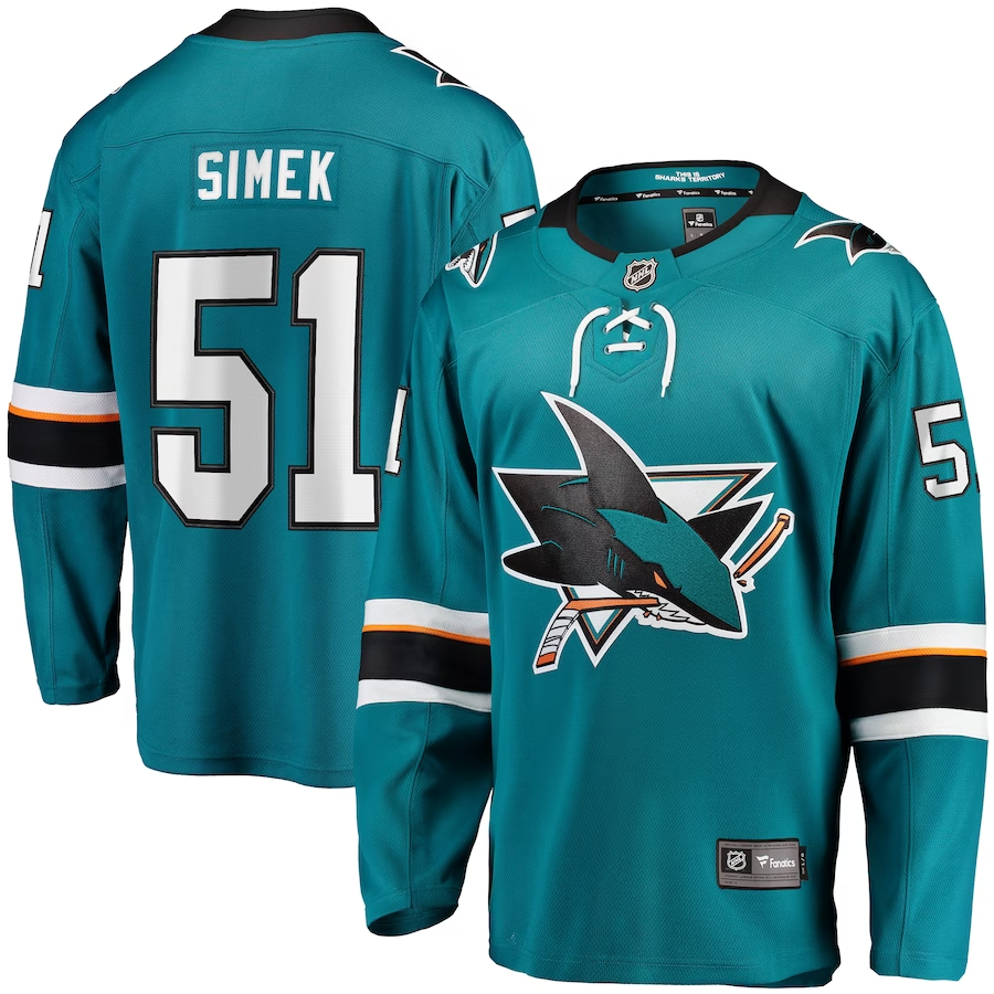 Men's San Jose Sharks Radim Simek #51 Teal Breakaway Player Jerseys