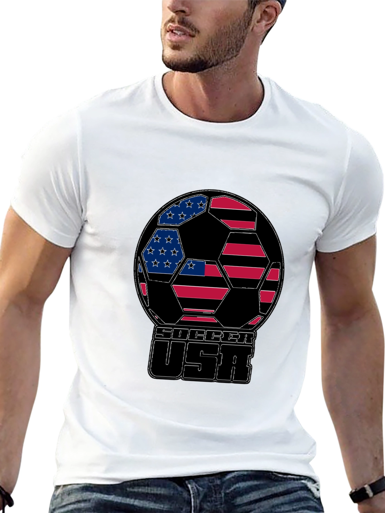 USA Soccer Ball Graphic T-Shirt