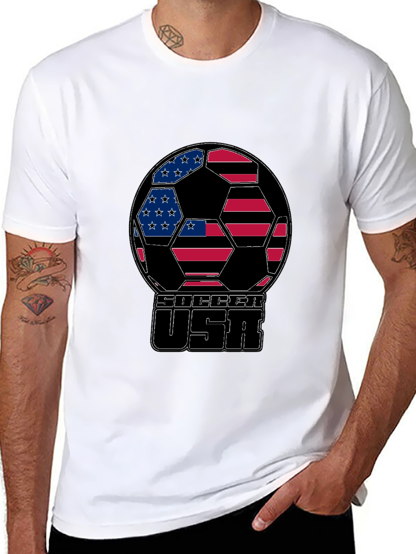 USA Soccer Ball Graphic T-Shirt