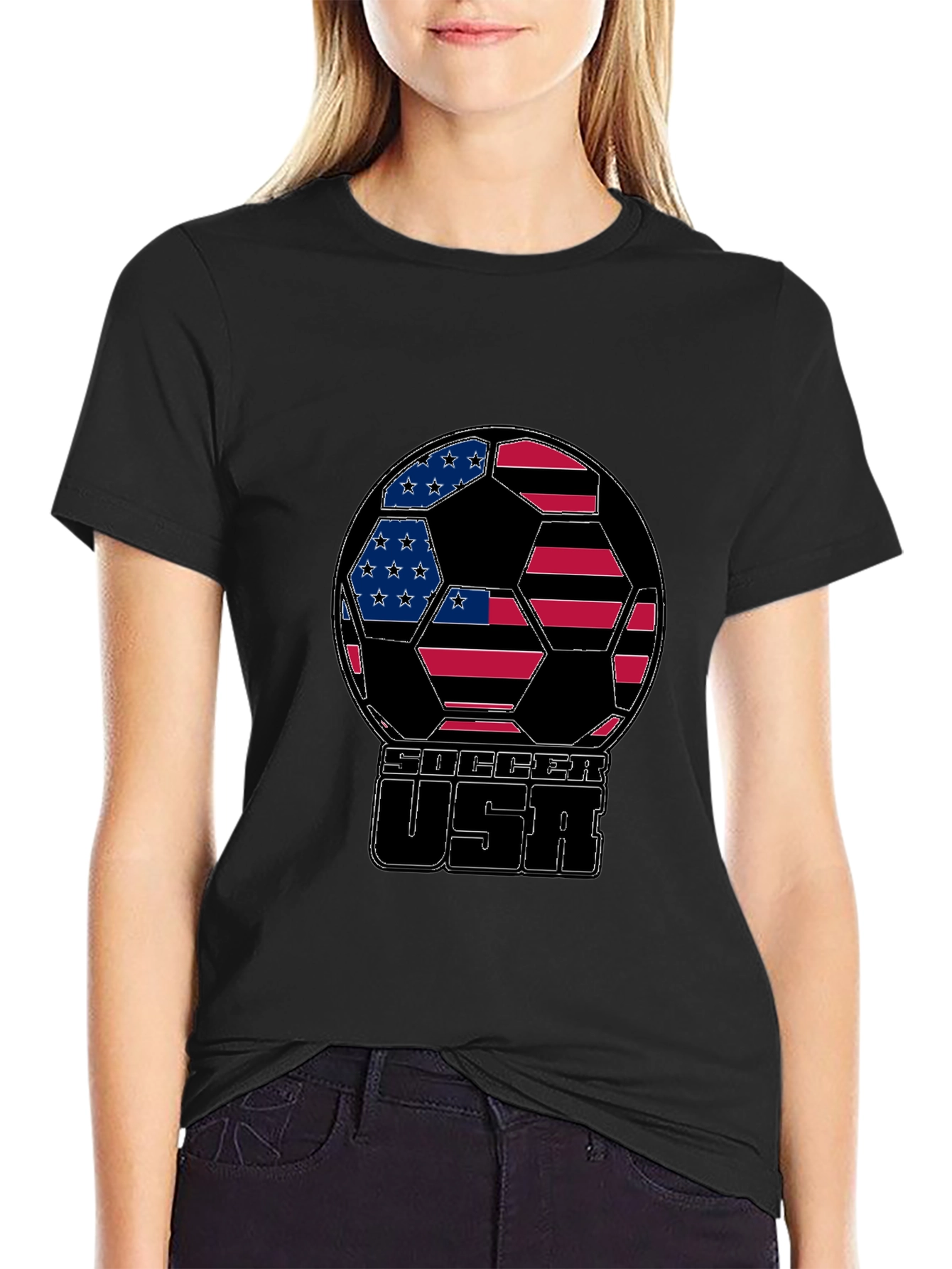 USA Soccer Ball Graphic T-Shirt
