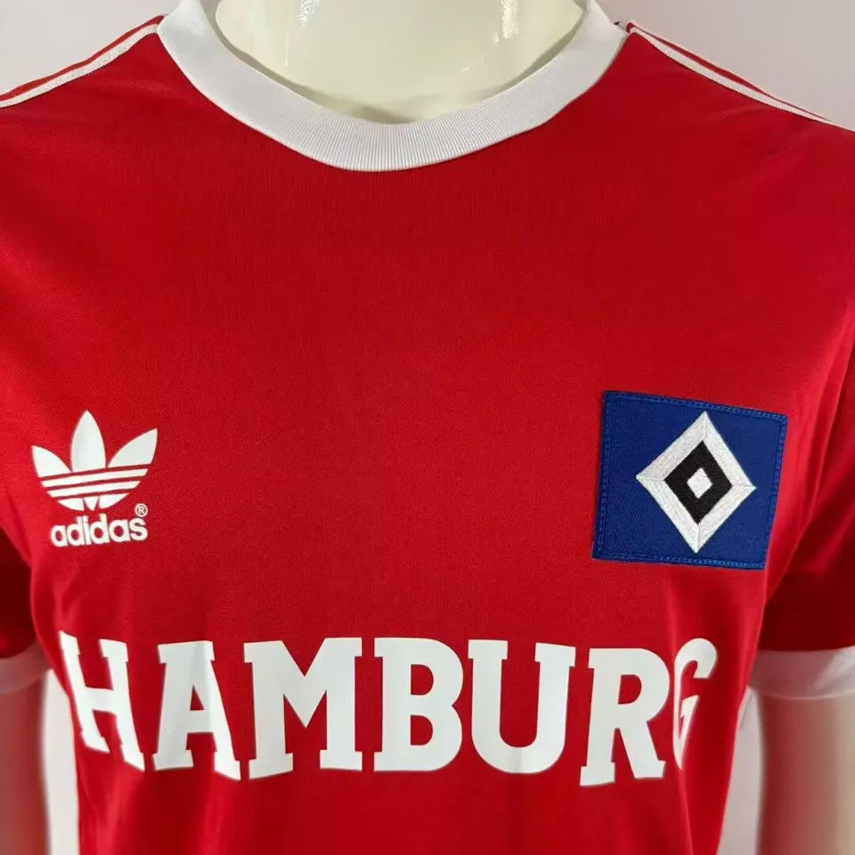1974/1975 Hamburger Away Red Retro Jersey Detail 1