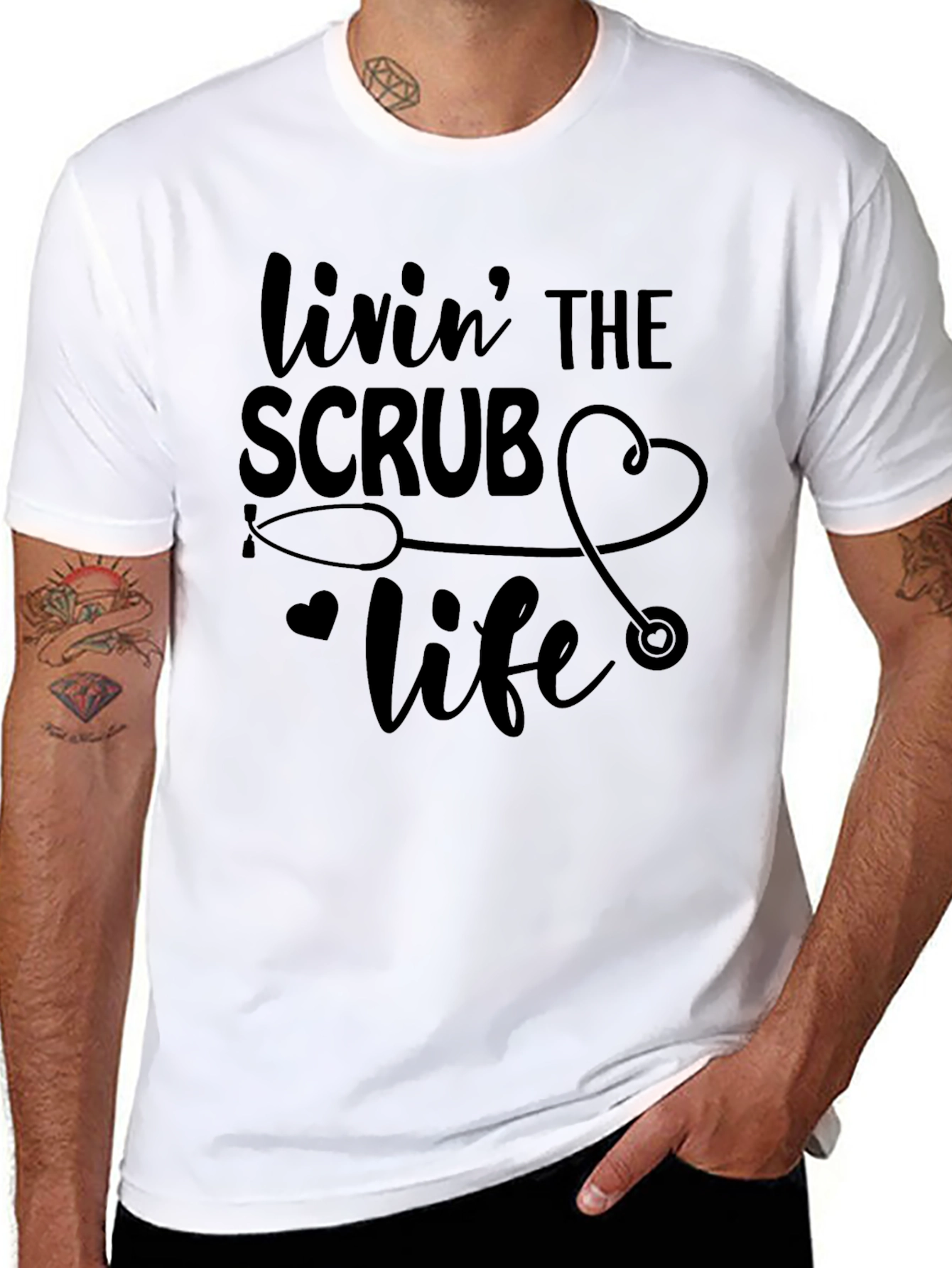 Livin The Scrub Life Black T-Shirt