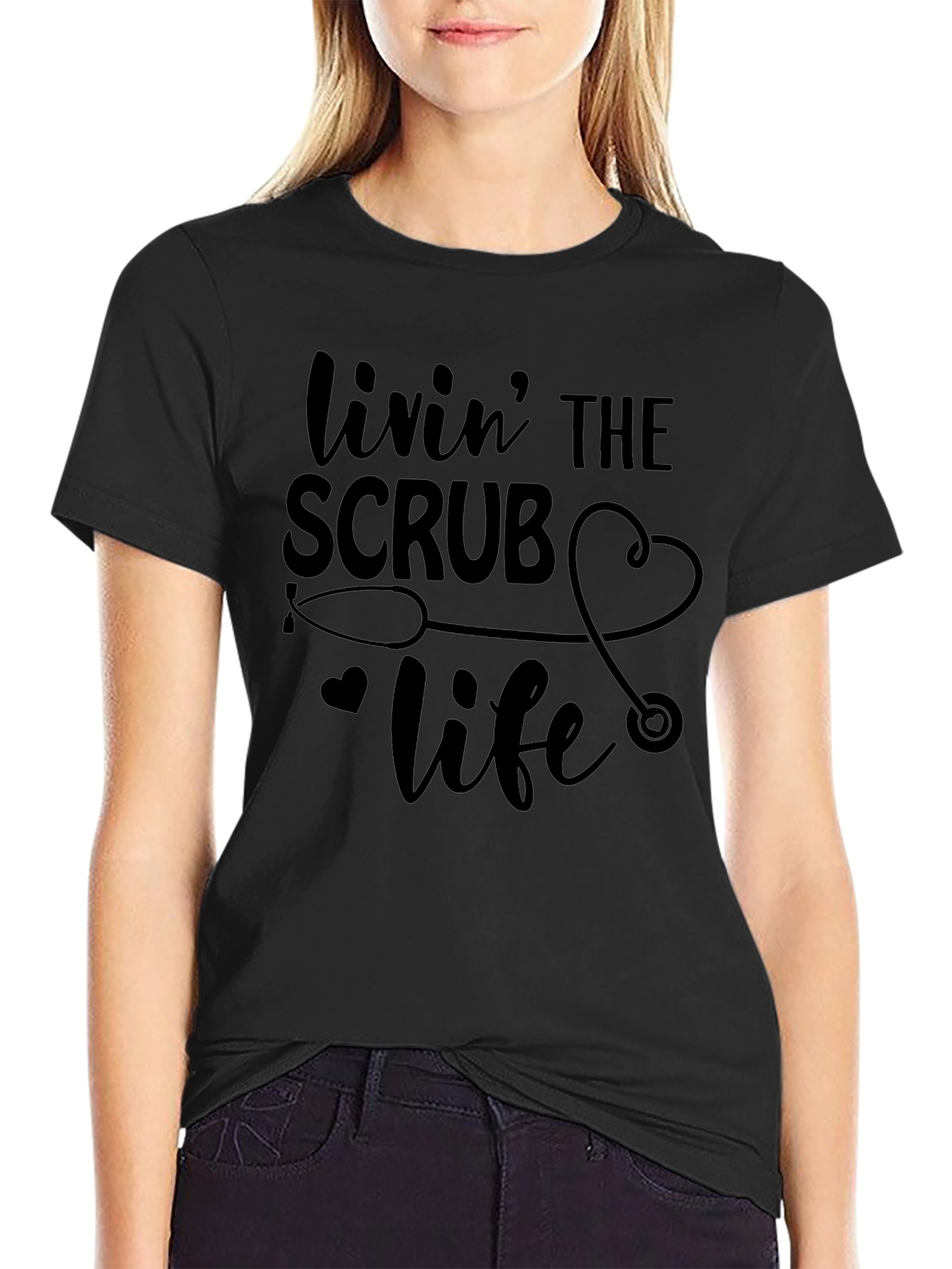 Livin The Scrub Life Black T-Shirt