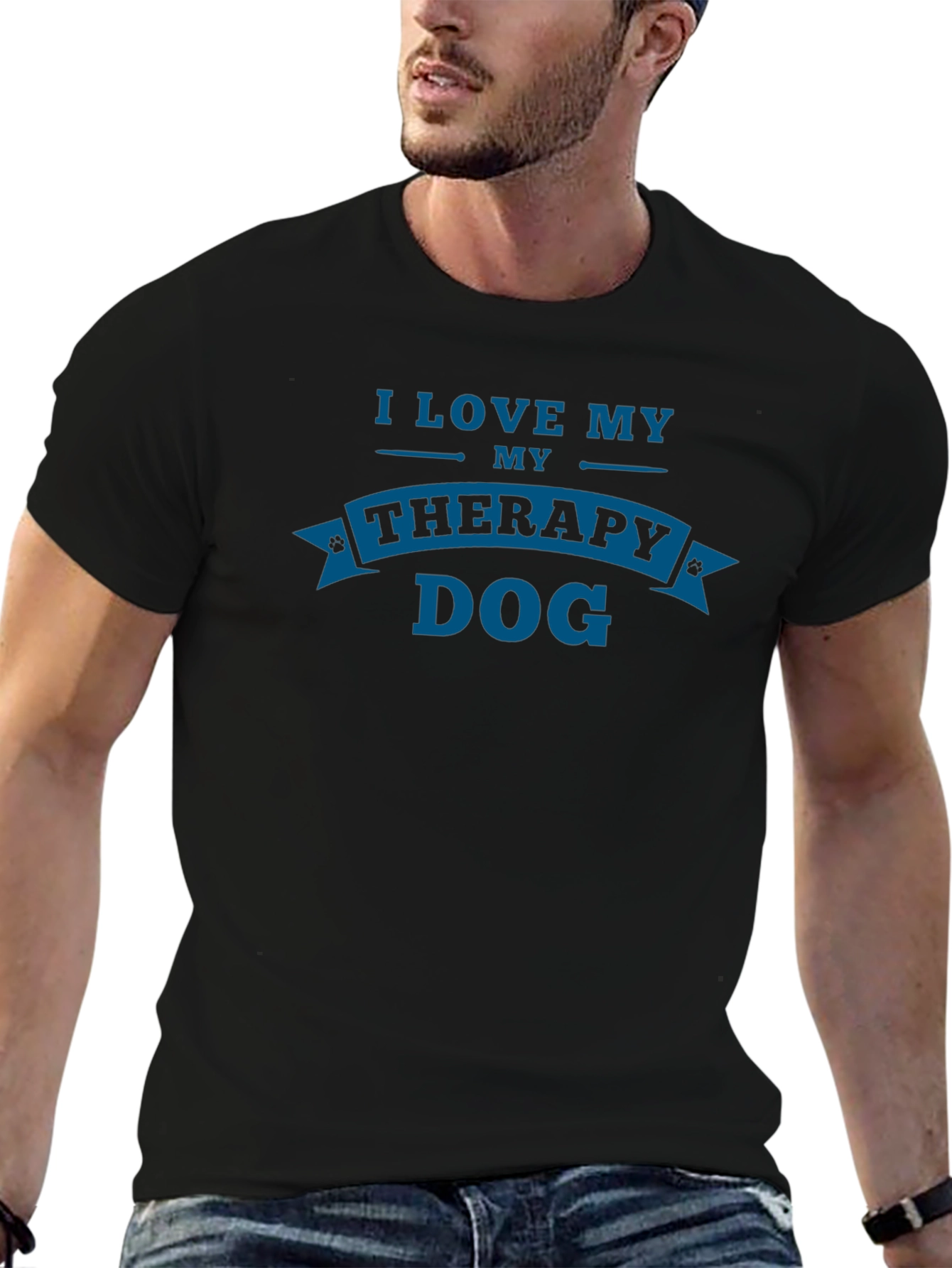 I Love My Therapy Dog Graphic T-Shirt